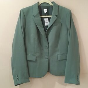J. Crew Womens Green Crepe Tailor Blazer Work Suit Jacket CG367 NEW Size 16